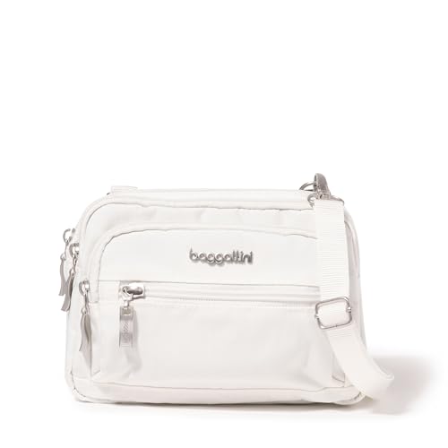 Image of Baggallini Triple Zip Small Crossbody Bag for Women - Lightweight Convertible Fanny Pack Belt Bag