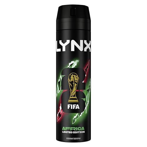 Lynx Limited Edition FIFA Africa Aerosol Body Spray mens deodorant with a mandarin & sandalwood scent for 48 hours of odour-busting freshness 200 ml