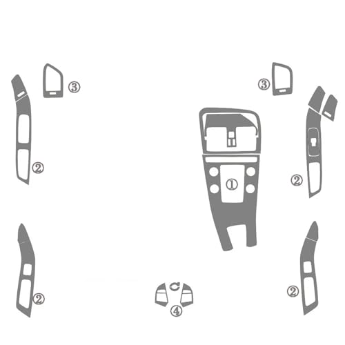 Autocollants Volvo XC60 en fibre de carbone argent 3D pour un habitacle élégant