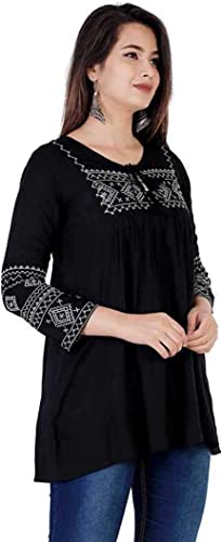 Image of Kartik Fashion Women Rayon Embroidered Regular Top