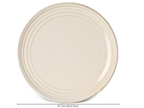 Image of Bodhi House Handcrafted Chip Resistant Porcelain Dinner Set, 12 Pieces Dish Set Serving for 6, Microwave and Dishwasher Safe, Bone-ash Free, Crockery Set for Dining and Gifting, Spanish White