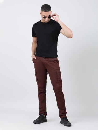 Image of IVOC Men MID-Rise Slim FIT Multi-Pockets 100% Cotton Cargo Pants