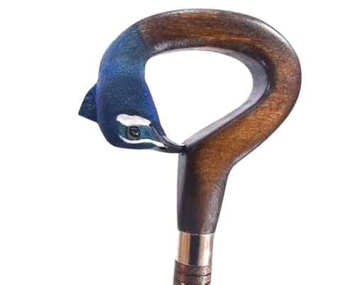 KS MART Exquisite Walking Stick for Women Realistic Peacock Head Wooden Walking Cane Handcrafted Artistic Lovers Elegant and Stylish Mobility Aid with Ergonomic Design Perfect for