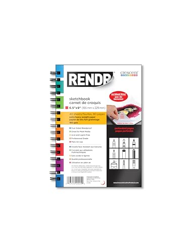 Carnet de croquis RENDR pages perforées 16,5x22,9 cm sans bavure
