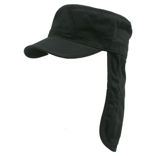 Rapid Dominance Genuine US Cotton Foreign Legion Sun Garden Cap Flap HAT (Black, S/M)