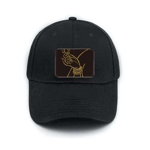 Casquette classique réglable noir protection solaire style lotus