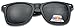 Large Oversized Square Flat Top Dark Uv POLARIZED Lens Sunglasses (Black Wayfarer)