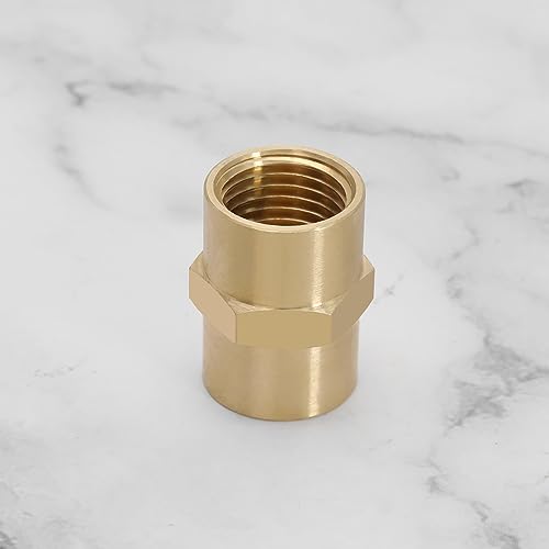 Manguito latón 1/4 BSP hembra hexagonal en pack de 6 piezas para unión recta de tuberías 6