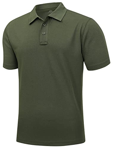 Moerdeng Men's Golf Polo Shirt Regular-Fit Quick-Dry Performance Tactical Shirts Short Sleeve Jersey Moisture Wicking Tennis Shirt #TOP2