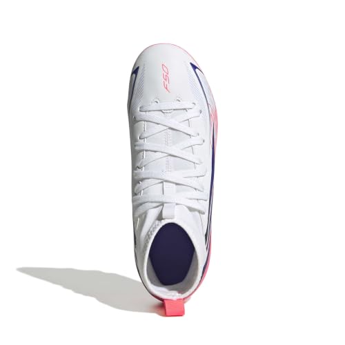 adidas Unisex-Kids F50 Hyperfast Club Mid Top Firm Ground/Multi Ground, WhiteSolarPurpleSolarTurbo, 1 by adidas - Used condition - US$30.63