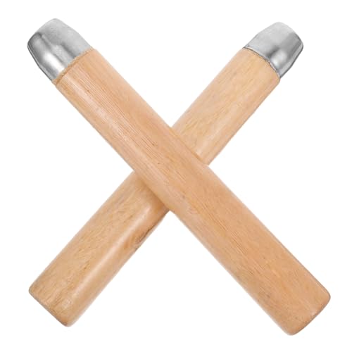 Toddmomy 2 Pièces Manche Bois pour Limes, Manche de Lime avec Colliers en Métal, avec Trou...