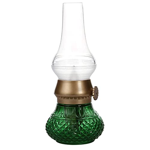SYALEO Oil Lamp Lantern Led Flameless Candle Lantern Vintage Small Kerosene Oil Lamp w/Blow On/Off Control Dimmeable Table Lamp Rechargeable Night Light for Home Decor Lighting Patio Decoration