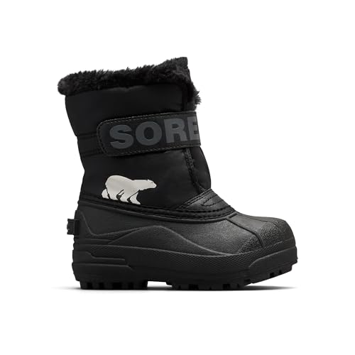 Sorel Snow Commander Boot, Botas de invierno, Unisex niños, Black Charcoal Toddler Collection 2024, 26 EU