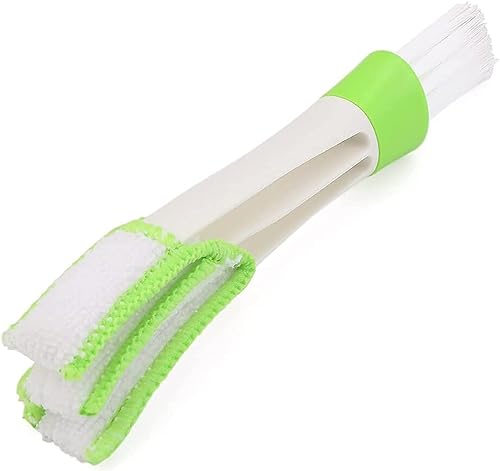 Image of White and Green, 17cm 4.5cm 2.5cm Double Ended Mini Dust Blind Cleaner Car Vent Brush Window Blind Brush Hand Held Magic Duster for House Car Office Cleaning Brushes and Dusters