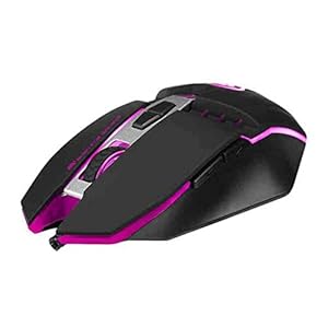 MARVO M112 Gaming Mouse – 7 LED Colours, Adjustable 4000dpi Optical Sensor, 7 Programmable Buttons, USB 2.0 Connection, Black