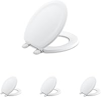 Vista 14 de KOHLER 4647-HW1 - Asiento de inodoro alargado de madera de piedra, asiento de inodoro alargado para inodoros estándar, tapa de inodoro, color blanco