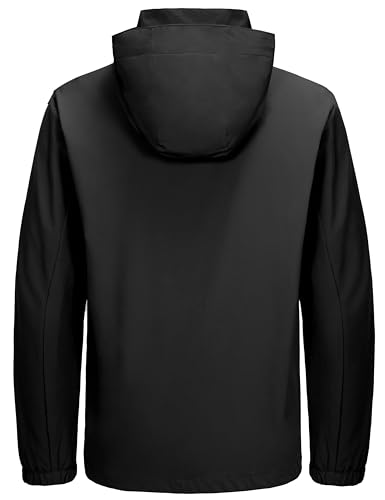 Image of Little Donkey Andy Men's Lightweight Windbreaker Jacket Removable Hooded Windproof Coat for Running Hiking Golf