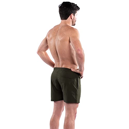 Third Wave Swim Trunks with Compression Liner - Men's Premium 5 Inch Inseam Quick Dry Swim Shorts for Beach and Swimming4