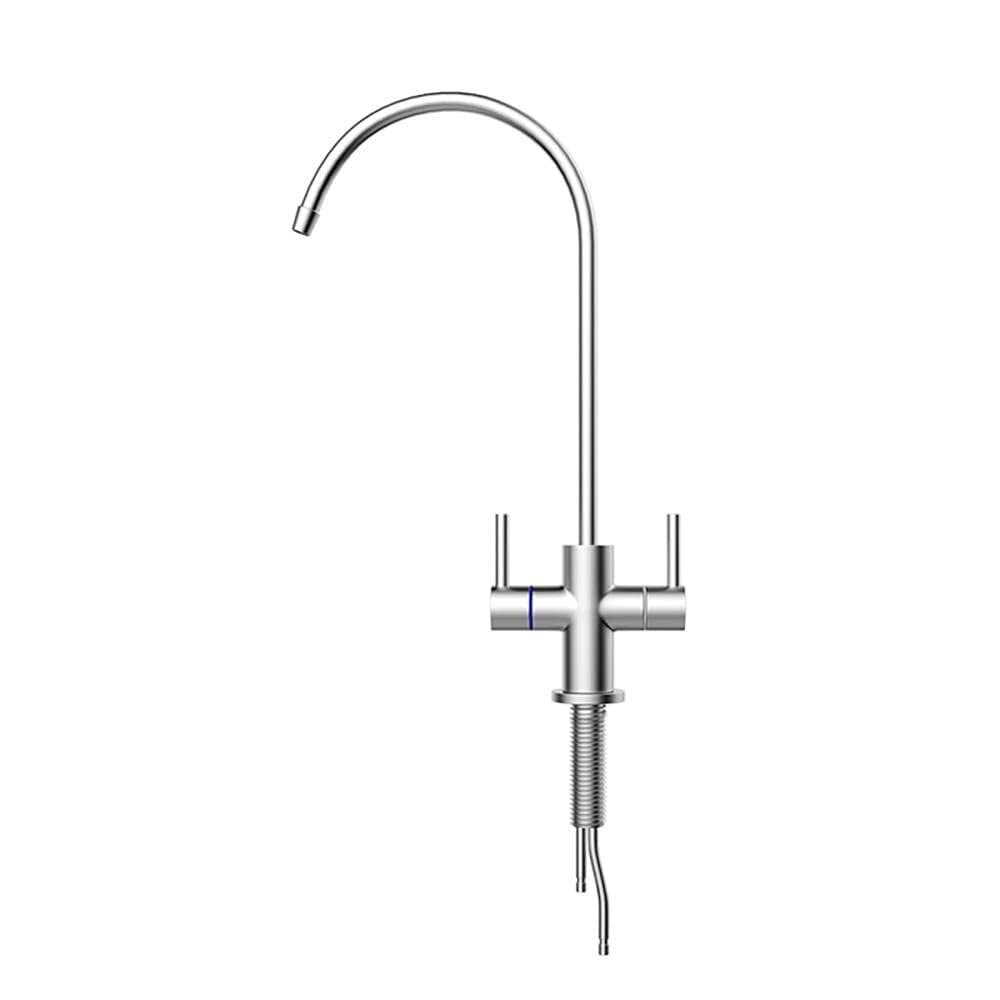 Grifo con Filtro de Agua Potable Giratorio de 360°, Cepillado, para Fregadero de Cocina, para Sistemas de ósmosis inversa, conexión de Tubo de 1/4", fácil instalación, diseño Duradero.