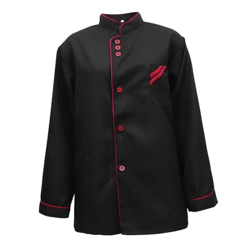 BESTYASH Long Sleeve Unisex Chef Coat Oil Catering Jacket for Kitchen Bakery Restaurant Xxl Black Practical Uniform for Men Women