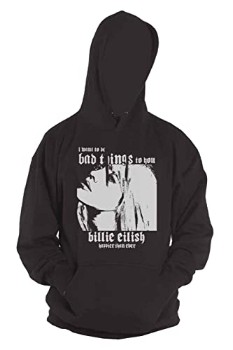 Sweat à capuche noir authentique Billie Eilish Bad Things unisexe