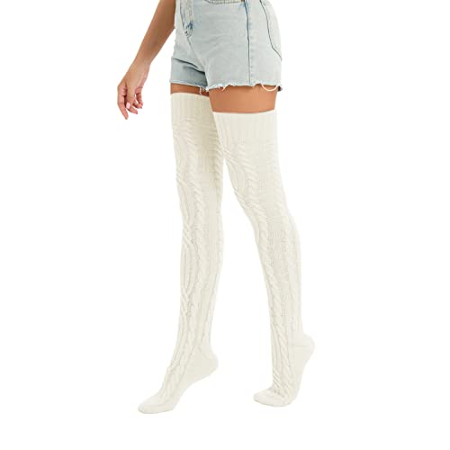 Image of Sexybody Women's Thigh High Socks Over the Knee Knit Socks, Winter Leg Warmers Stockings Knee High Tube Arctic Fleece
