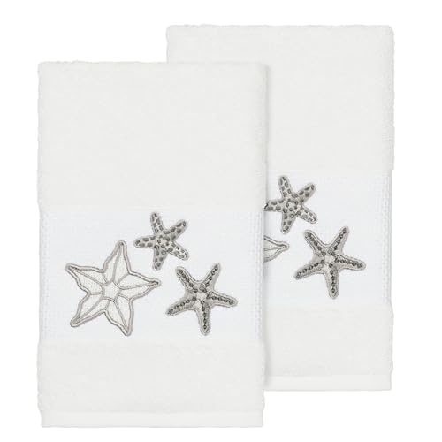 KHALPERA Brilliance 2-Piece Hand Towel Set, Intricate Starfish Design, Turkish