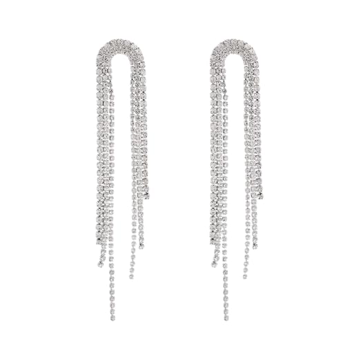 DENICRAAS Earrings for Women and Girls | Fashion Crystal Dangler | Long Danglers Earrings | Accessories Jewellery for Women | Birthday Gift for Girls and Women Anniversary Gift for Wife (Silver) (B0CGLV7X1Z) Amazon Price History, Amazon Price Tracker
