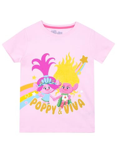 DREAMWORKS TROLLS T-Shirt | Viva and Poppy Tshirt | Troll T-Shirts for Girls | Official Merchandise