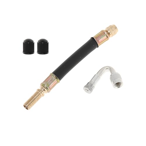 Image of Motoforti 1set 45 Degree Copper Tire Valve Extension with Durable Plastic 125mm Tyre Valve Inflation Adapter for Car Motorcycle RV Truck Bike