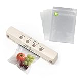 VITSR 真空パック機 充電式 フードシーラー 超大吸引力100Kpa 鮮度8倍長持ち 食材保存 操作簡単 真空機 磁気収納 真空パック 機高耐久性 全自動/乾湿両用/4モード 業務用 家庭用 フードセーバー 低騒音 軽量 コンパクト お手入れ簡単 日本語説明書 専用袋10枚付き (ベージュ色) (3)