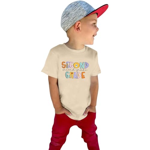 Second Grade Shirts for Girls Boys Student Back to School T Shirt Kids First School Day Clothes Short Sleeve Tops4