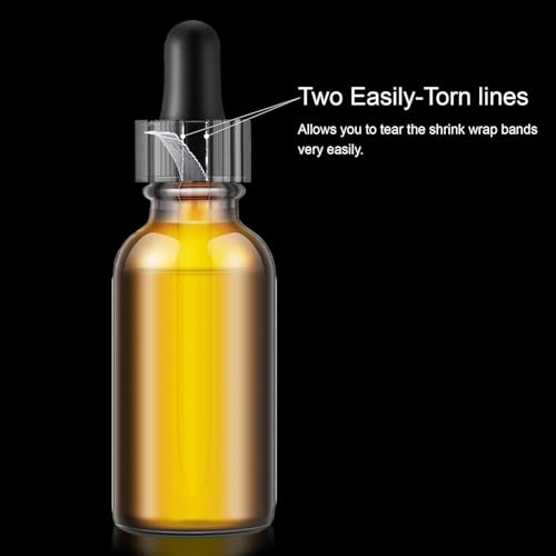 Image of Shrink Wrap Bands for Bottles Jars Seals Heat Shrink Bands Cap Seal for Jars Bottles Mouth Shrink Bag Refillable Shrink Wrap Container - 1.77 x 1.1 Inch(45x28-200 Pieces)