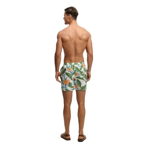 Superdry Print 16 Swim Short Bañador, Evergreen Hawaiian Optic, M Unisex Adulto