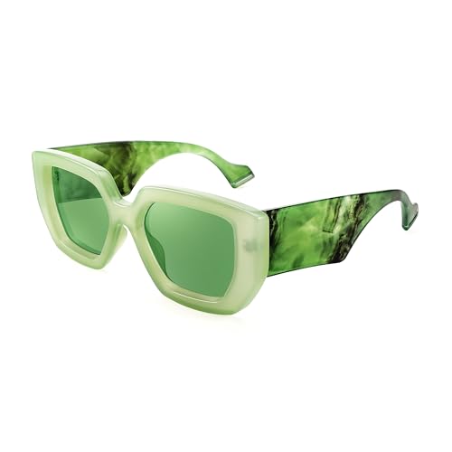 FEISEDY Oversized Square Sunglasses for Women Men Thick Frame Shades B4074