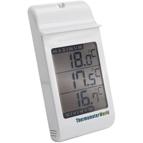 Digital Greenhouse Thermometer for Monitoring Maximum and Minimum Temperatures - High Low Thermometer for Recording Max and Min Temperatures Garage Greenhouse Accessories Indoor Outdoor Cover