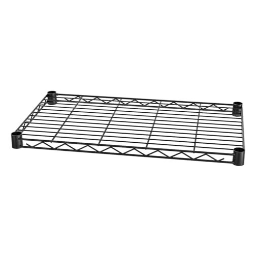 Image of Premium Heavy-Duty 3-Tier Black Metal Wire Storage Rack Shelf Organizer | Adjustable Multipurpose Freestanding Shelving Unit for Home, Office, Kitchen | Size 10 inch D x 24 inch W x 24 inch H Inch