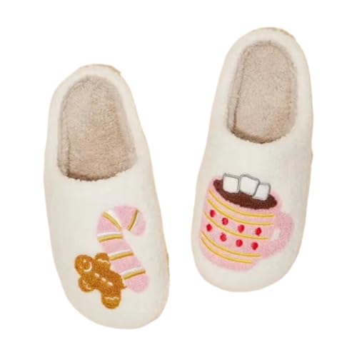 Christmas Slippers for Women Men Cute Cartoon Winter Plush Furry Funny Slippers Comfy Warm House Shoes