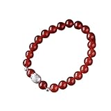 Pulsera de piedras preciosas naturales, pulsera de cerdo de plata de ley S925, amuleto de la suerte para mujer, cuentas redondas de 8 mm, cristal Reiki, chakra, meditación, prosperidad