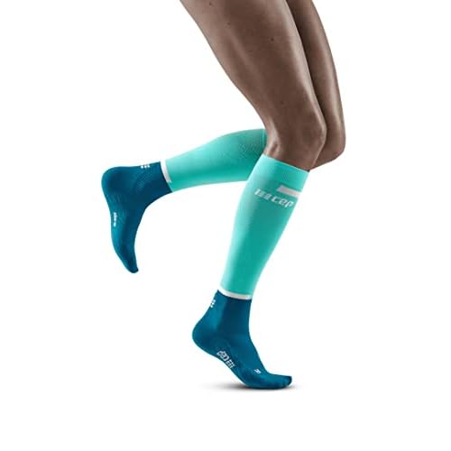 Women's Running Compression Socks - CEP Athletic Long Socks 2.0 for Performance, 4.0 - Ocean/Petrol, 2