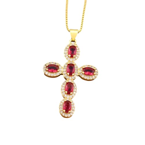 Collier Croix de Jésus Sertie de Cristaux - Finition Prestige pour Femme