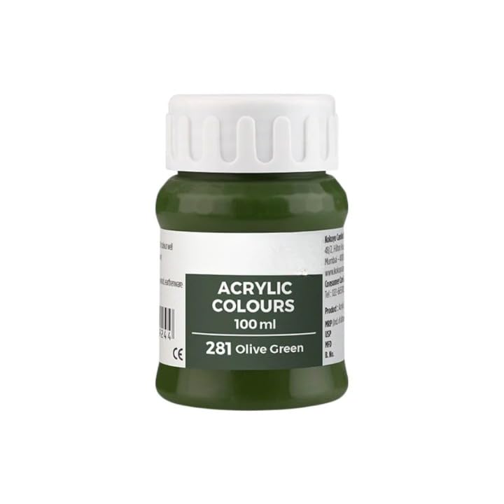 Image of Acrylic Colour (Fabric Colour) | 100 ml.- 100ml, Multi-Surface, Skin-Friendly & Vegan | (281 Olive Green)