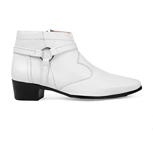 Image of BXXY Men's 2 Inch Heel Height Increasing Formal Ring Buckle Zipper Boots