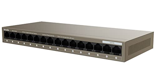 Tenda 16-Port Gigabit Network Switch Ethernet Splitter/Hub Plug & Play no configuration required Metal Case (TEG1016G)