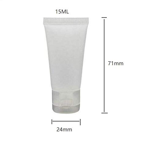 Miniatura 2 de 10 piezas de plástico transparente vacío recargable de plástico suave para apretar, tapa abatible, botella cosmética para loción corporal para