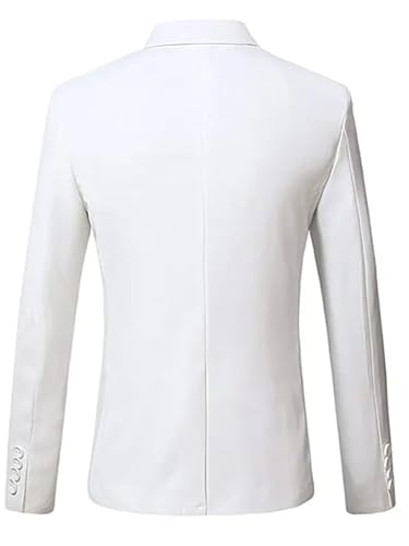 Men's Single-Button Blazer with Notched Lapels Perfect for Parties and Dances.3