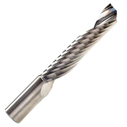 RENNIE TOOLS - 1/4´´ x 22mm Flute Solid Carbide Single Flute Spiral Router Bit End Mill For PVC, Acrylic And Hard Woods