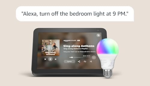 Echo Show 8 with Amazon Basics Smart Color Bulb