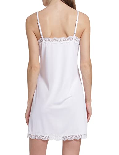 Image of MANCYFIT Women's Full Slips Lace V-neck Adjustable Strap Sleepwear Dress