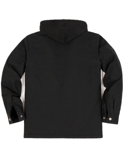 Image of ZENTHACE Men's Quilted Lined Hooded Plaid Jacket,Zipper & Snap Closure